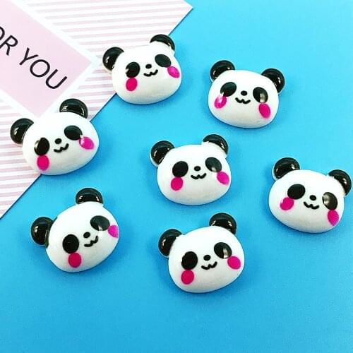 6pcs Panda Charms Flat Back Glue Set Cartoon Panda Jewelry Decoration Croc Jewelry Findings