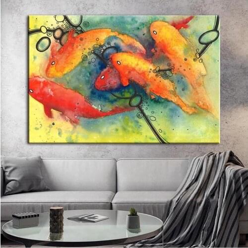 Full Square Round Drill Koi Fish Diamond Embroidery 5D Diy Diamond Painting Rhinestone Of Pictures For Kids Wall StickersZP-3254