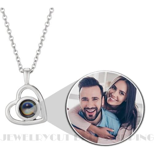 Mothers Day Gift, Photo Custom Projection Necklace, Simple Ordinary Heart Shaped Projection Necklace, Lover, Family Memory Gift
