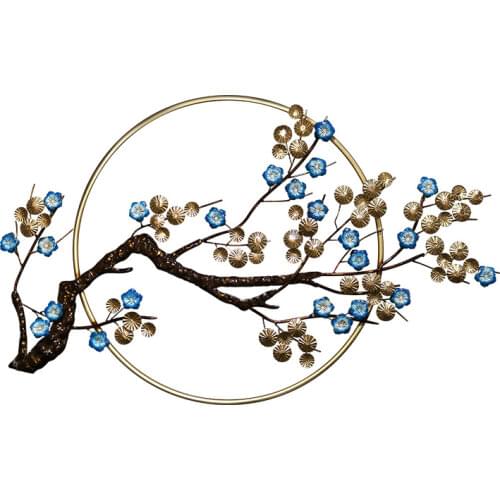 Nordic Plum Blossom Creativity Living Room Wall Decoration 3D Wall Hanging Porch Corridor Iron Room Decoration Accessories