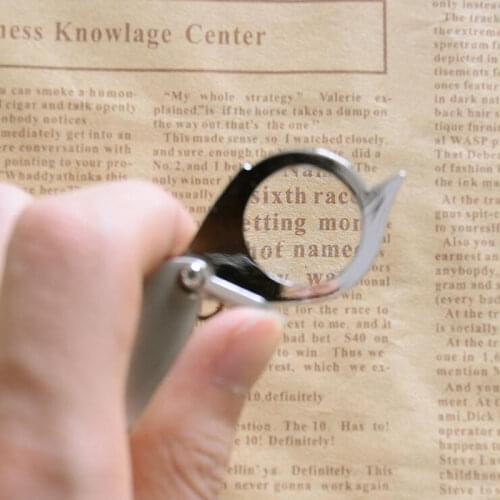 Folding Keychain Magnifier 10X Magnification Rotating Full Metal Handle 30mm Magnifying Glass Pocket Portable Keychain Magnifier