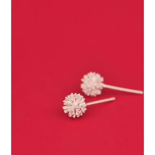 Temperament Creative 925 Sterling Silver Jewelry Exquisite Personality Dandelion Flower Anti-allergic Earrings SE59