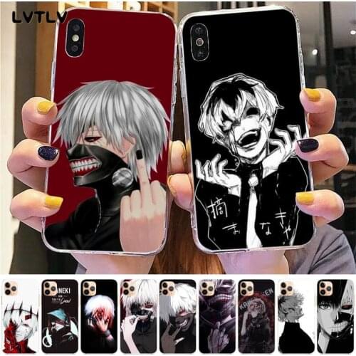 LVTLV Tokyo Ghoul Trendy Anime Kaneki Ken Soft Phone Case Capa for iPhone 8 7 6 6S Plus X 5S SE 2020 XR 11 12 pro XS MAX
