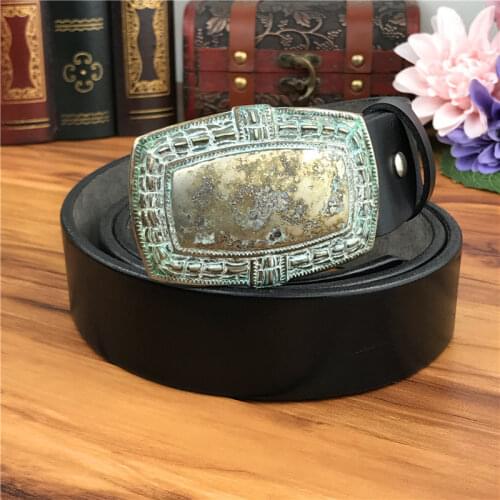 Vintage Metal Belt Buckles For Men Leather Belt Cowboy Belt Ceinture Homme Male Jeans Belts Men Leather Riem Strap MBT0340