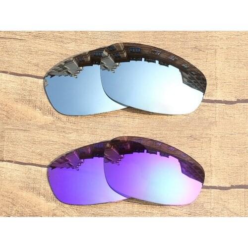 Vonxyz 2 Pairs Chrome Mirror & Ruby Mirror Polarized Replacement Lenses for-Oakley Split Jacket Frame