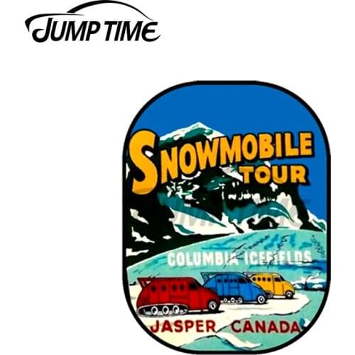Jump Time 13 x 7.8cm For Jasper Snowmobile National Park Vintage Decal Car Accessories Stickers Waterproof Occlusion Scratch