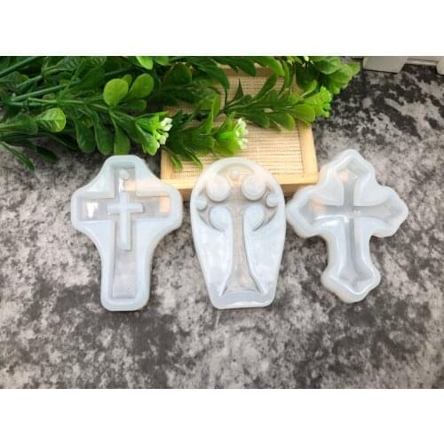 1pcs Transparent UV Resin Silicone Molds Cross Shape Charms Combination Moulds For DIY Necklace Earring Jewelry Making Tool