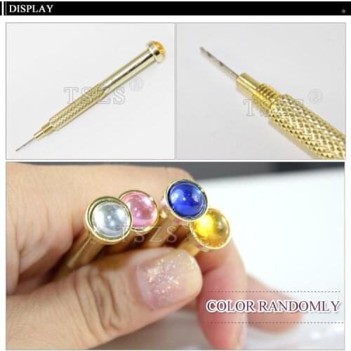 2pcs/Lot Golden Handle stainless steel useful hand nail art machine nail Piercing Drill Nail drill