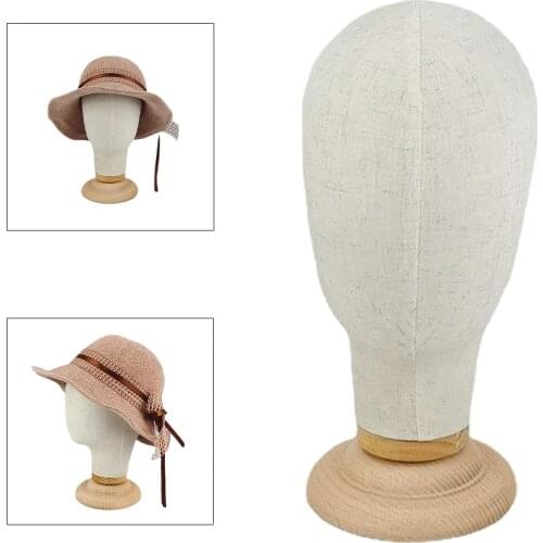 21'' Canvas Block Head For Wig Making Manikin/Mannequin Glasses Cap Hats Display with Stand