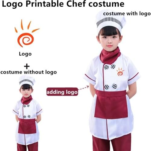 5pcs Kids Chef Cooking Costumes Customizable logo Costume Baking Parent child clothes Family Children day Costume