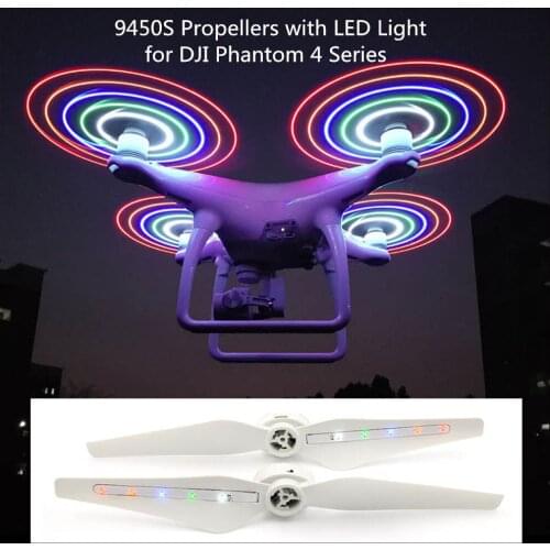 9450S Quick-Release Propellers with Rechargeable LED Light for DJI Phantom 4/ PRO/ PRO