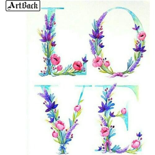 5d diy diamond painting "love flower icon" full square / round drill diamond embroidery 3d diamond mosaic home decoration
