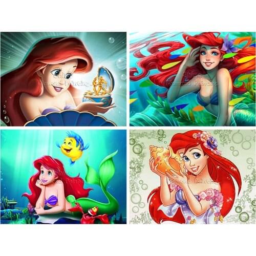 5D Diamond Painting Disney New Arrivals Cartoon Mermaid Princess Set Hobby Art DIY Full Drill Mosaic Home Wall Decoration Gifts