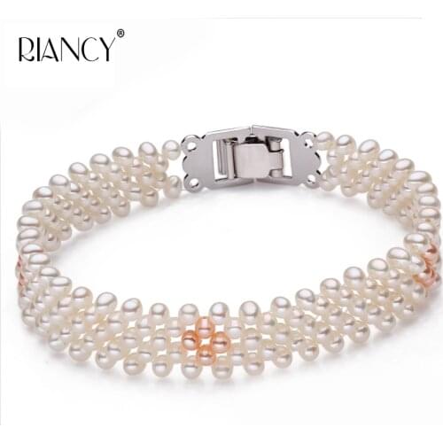 Natural freshwater Handmade Exquisite pearl bracelet women jewelry Multicolor pearl bracelet 925 silver jewelry wedding gift