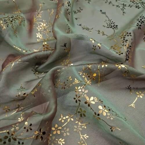 Bronzing Chiffon Fabric Flower Shiny Costume Material DIY Stage Cosplay Dress