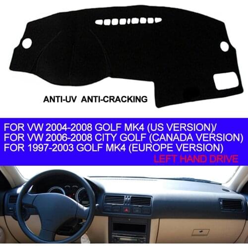 TAIJS Car Dashboard Cover Dash Mat For Volkswagen Vw Golf 4 MK4 1997 - 1999 2000 2001 2002 2003 Non-slip Sun Shade Pad Carpet