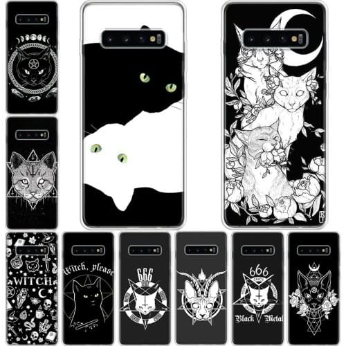 Witch and Cat Custom Phone Case For Samsung Galaxy A71 A70 A51 A50 A41 A40 A30 A21 A10 A01 A90 A20S A20E A10S M30S A6 A7 A8 A9Pl