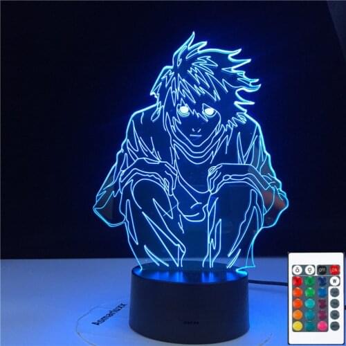 Manga Death Note L Lawliet Figure Led Night Light for Anime Room Decor Idea Cool Kids Child Bedroom Table Lamp Ryuk Dropship