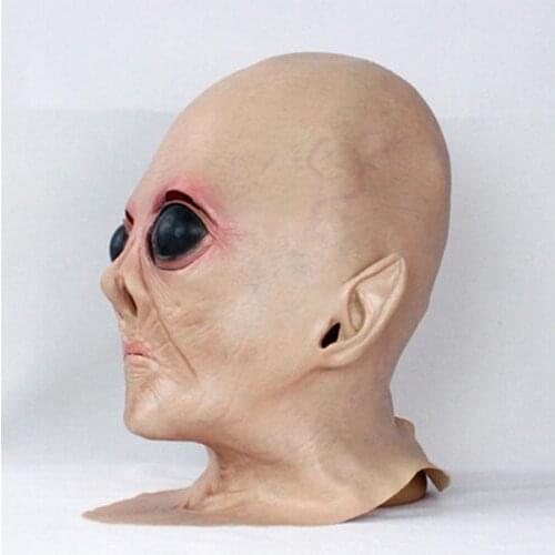 Halloween Creepy Vinyl UFO Alien Head Mask Cosplay Party Supplies