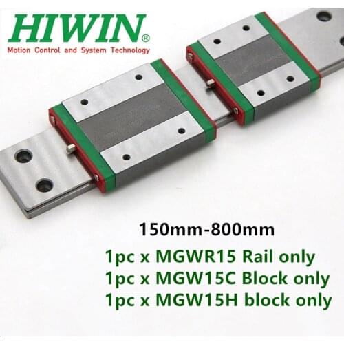 Hiwin linear guide MGW15 150 200 250 300 330 350 400 450 500 550 600 mm MGWR15 rail match MGW15C MGW15H block carriage CNC part