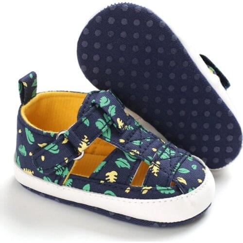 Baby Boys Summer Print Shoes Breathable Anti-Slip Sandals Toddler Soft Soled Casual Beach Shoes 0-18M