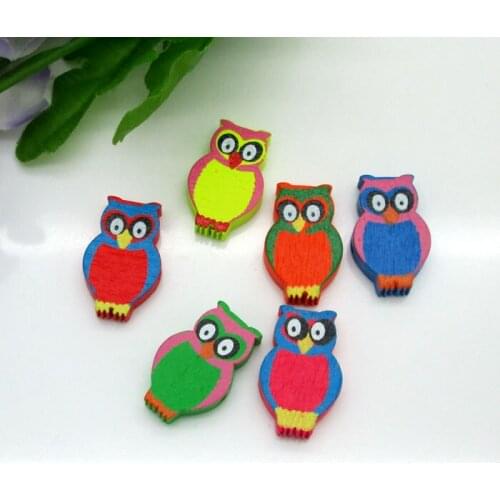 LF 50Pcs Round Wooden Mixed Sewing Buttons For Clothes Needlework Flatback Scrapbooking Crafts Decorative Diy Accessories