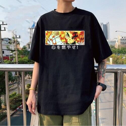 Demon Slayer Rengoku Harajuku O-neck Fashion Anime T-shirt