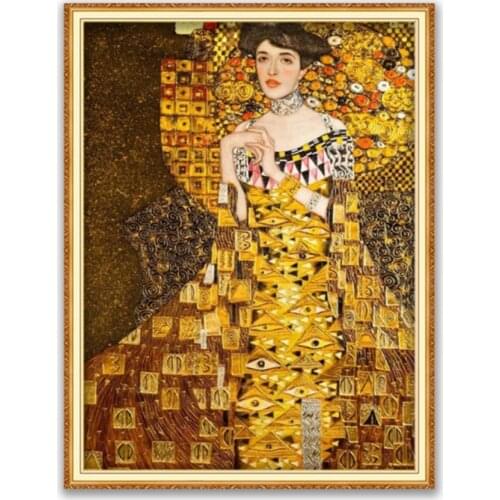 Klimt DIY Cross Stitch 11CT Embroidery Kits Craft Needlework Set Printed Canvas Cotton Thread Home Decoration On Sale Wholesale