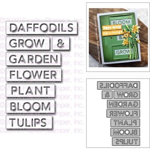 New Garden Reverse-cut Words Craft Embossing Mold 2021 Metal Cutting Dies for DIY Decor Scrapbooking Album Card Making No Stamps