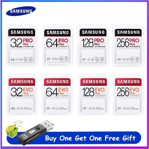 Original SAMSUNG EVO Plus/PRO SD Card 256GB 128GB 64GB 32GB Class 10 U1/U3 SDHC SDXC Memory Card For HD 4K Video Camera
