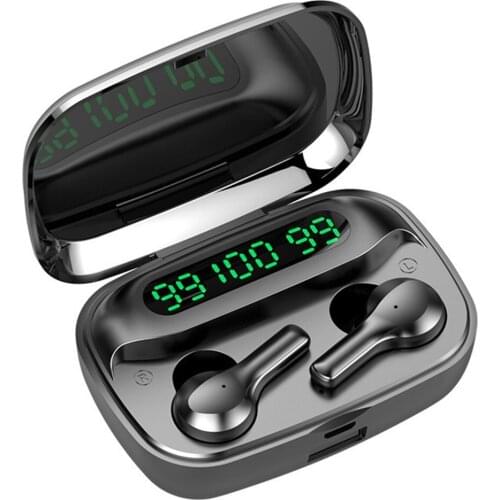R3 Bluetooth Earphone V5.0 HIFI Wireless Headset Waterproof Earphones Mini Touch Control Noise Cancelling Headset Power Bank