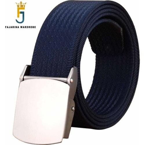 FAJARINA Male Fashion Tactical High Quality Black Nylon Belt Casual Straps Canvas Striped Belts for Men & Women Jeans CBFJ0001