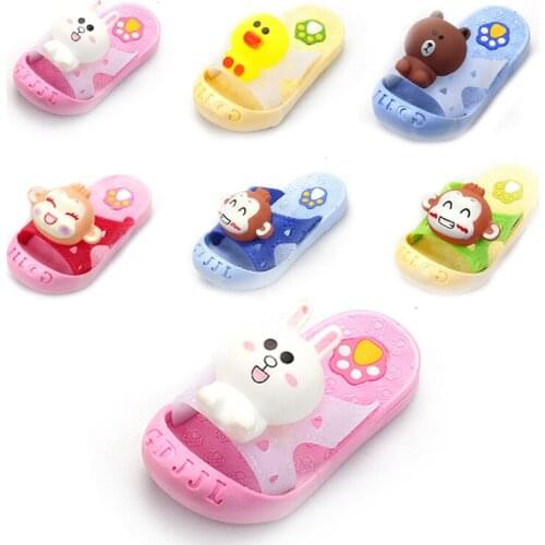 Childrens Summer New Slippers Boys Girls Sandals Soft Bottom Anti-slippery Children Beach Shoes Cute Cartoon Monkey Home Shoes