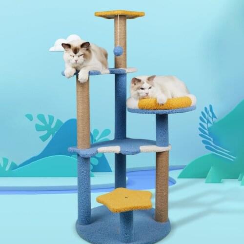 Sisal Cat Climbing Frame Cat Litter Cat Tower Cat Frame One-piece Large Multi-layer Cat Tree Cat Climbing Post Scratching Post F