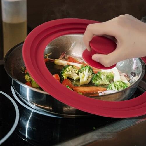 Glass Lid Pot Explosion-Proof Drop-Proof Visualization Silicone Edge Multifunctional Tempered Kitchen Utensils Cookware Parts