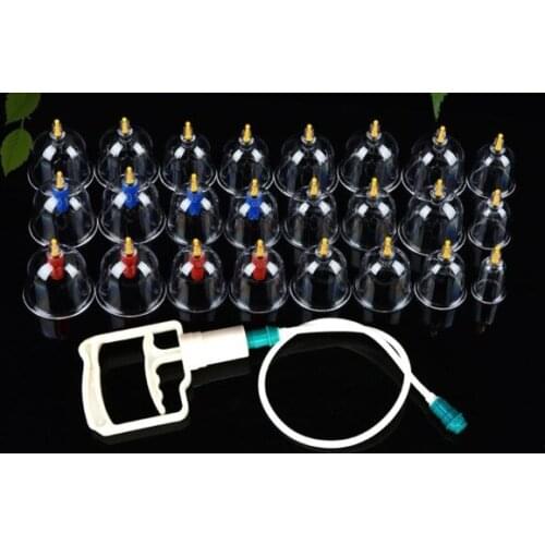 Vacuum cupping household set with pump gun 24 cans body cupping massage treatment