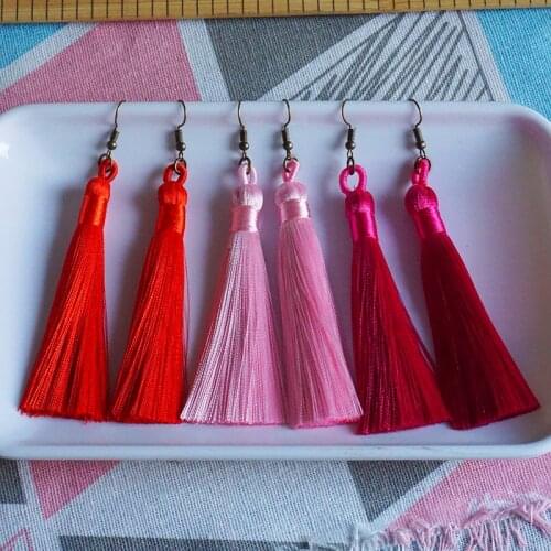 A Pair Vintage Long Tassel Earrings Bohemian Dangles Earrings For Women Lady Jewelry Gifts 11CM