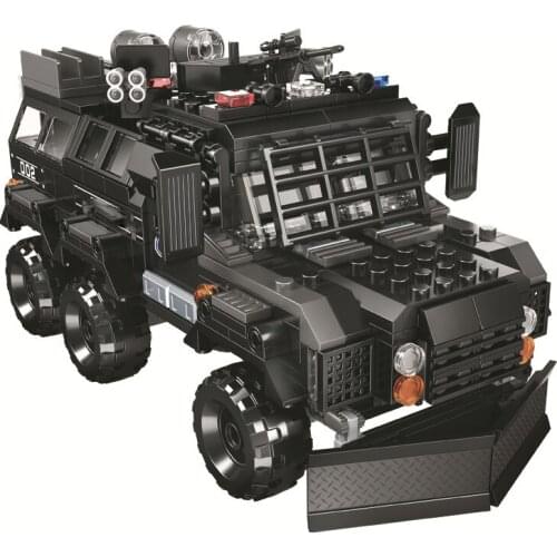 Military Series Special police Explosion-proof armored vehicle DIY Accessories Building Blocks Bricks Toys Gifts