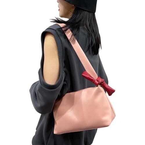 Women Retro Classic Clutch Small Lightweight Faux Leather Handbag with Bow Knot