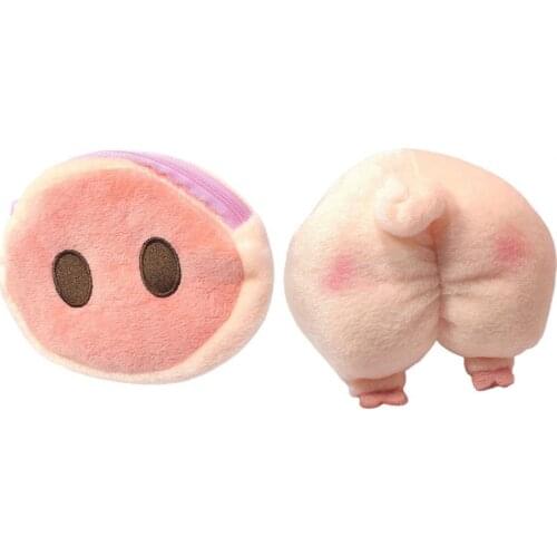1Pcs Cartoon Mini Pig Nostril Pig Plush Butt Coin Purse Plush Toy Lovely Student Stuffed Animals Hand Bag Keychain Bags For Kids