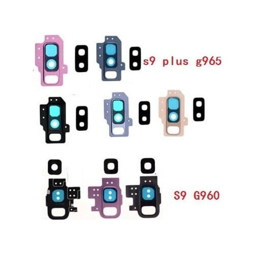 10pcs/lot New Camera Lens For Samsung Galaxy S9 g960 / s9 + plus g965 Rear Camera Glass Lens Cover with Frame Holder Reparts