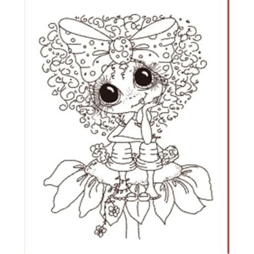 10x8 Little girl in flowers New Transparent Clear Rubber Stamp Sheet Cling Scrapbooking Photo Album PaperCard DIY Craft