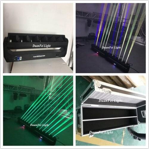 2pcs+Flycase) 2019 NEW Laser Bar Moving Light RGB 3in1 6 EYES Beam Red/Blue/Green Laser
