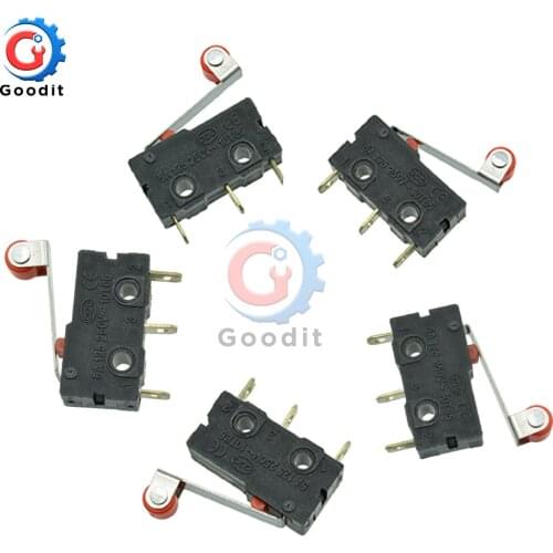 5Pcs KW12-3 Micro Roller Lever Arm Normally Open Close Limit Switch