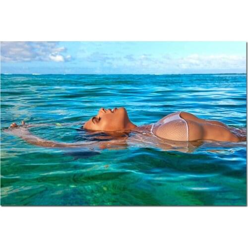 Decorative Canvas Paintings With Frame Swimming Girl Photo Posters and Prints Wall Art For Room Decor