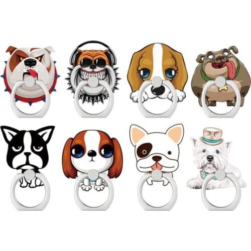 Cartoon Dog Puppy Finger Ring Smartphone Stand Holder Mobile Phone Holder For iPhone Samsung Huawei All Phone