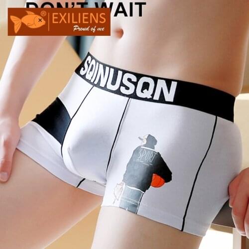EXILIENS Cotton Men Underwear Boxer Streetball Boy Para Hombre Mens Boxers Cuecas Masculina Boxershorts Man Panties Size M-3XL