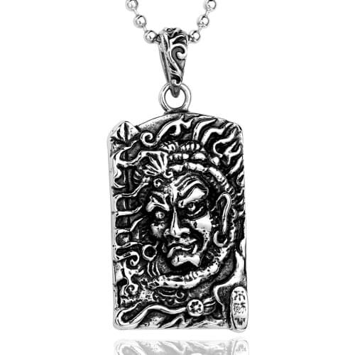 Gothic Carving Stainless Steel Pendant Necklace High Quality Cool Mens Detail Biker Jewelry