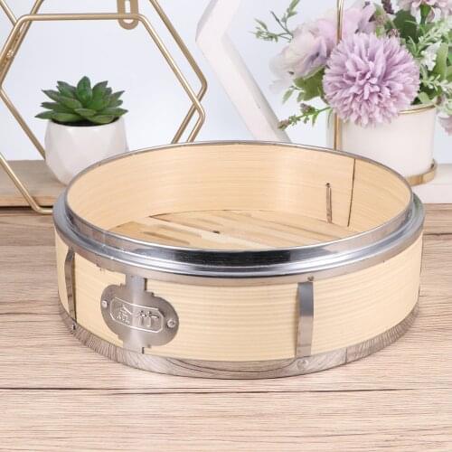 1pc Stainless Steel Banding Food Steamer Steaming Basket Dumplings Dim Sum Bamboo Cage Kitchen Gadget For Home 22cm