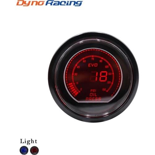 Oil press gauge 52mm 2inch EVO LCD Red/Blue Led 0-150 PSI Oil Pressure Gauge With Sensor Smoke Lens Car meter YC101033